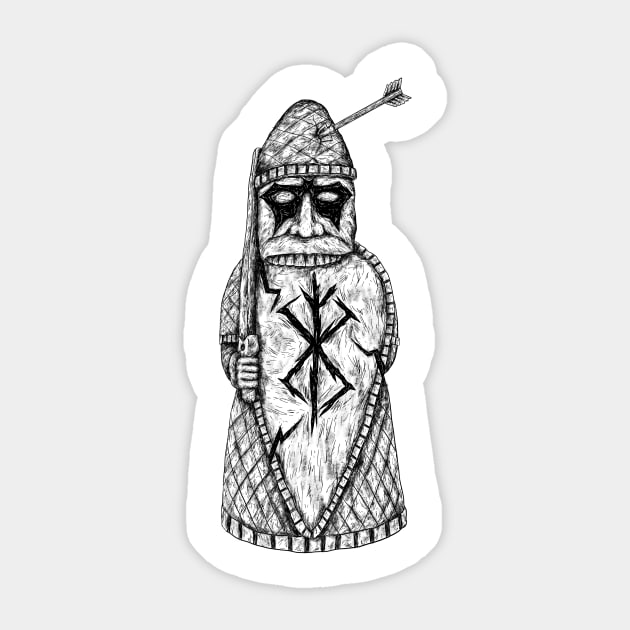 Viking Fury: Lewis Chessmen Berserker Design Sticker by Holymayo Tee